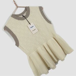 Brogger Shopbop NWT Cashmere Wool Blend Sweater Vest‎ Sleeveless Peplum